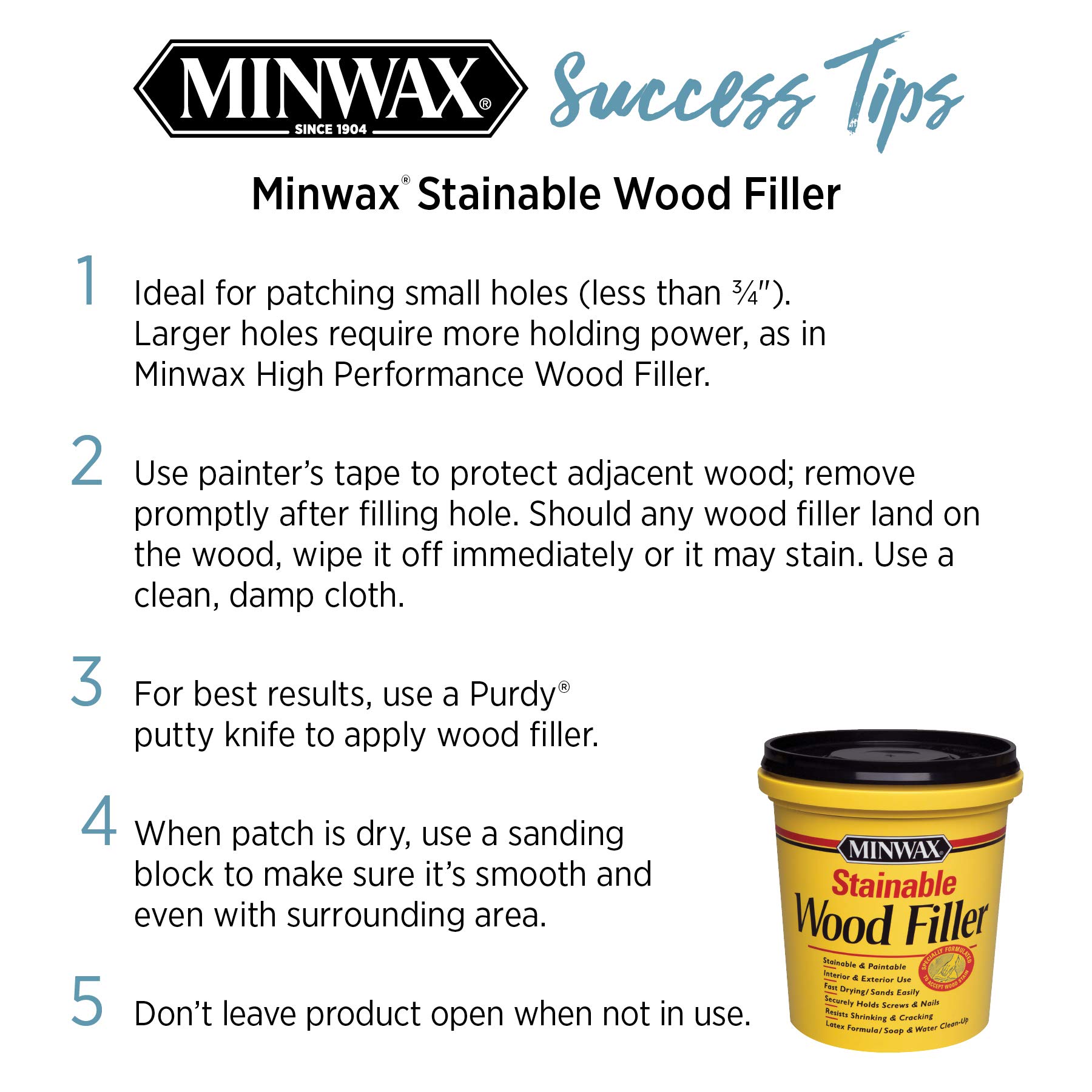 Minwax 42851000 Stainable Wood Filler, 1 oz, Natural - Image 7