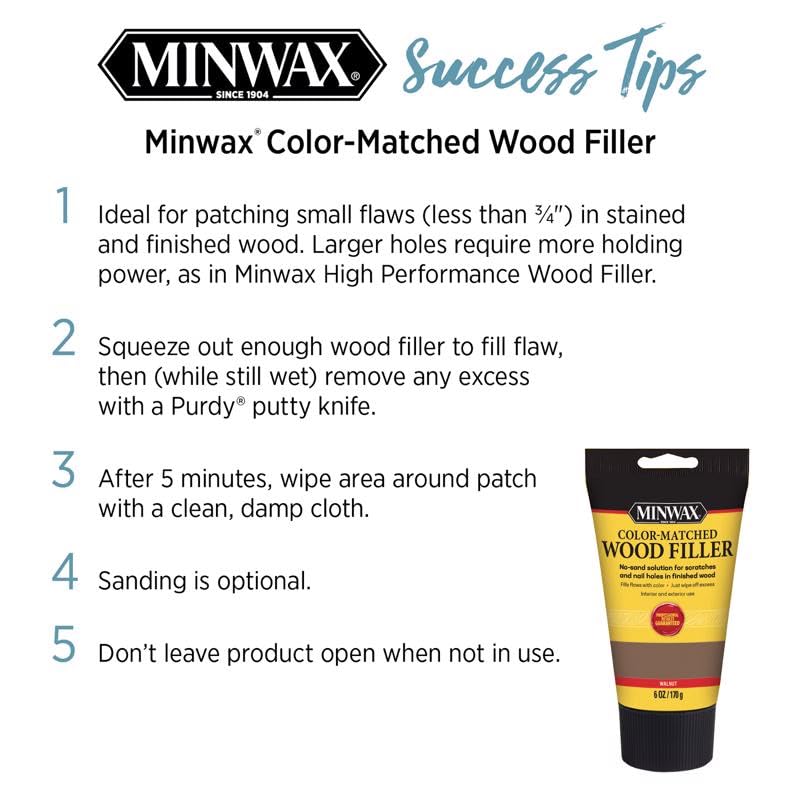 Minwax Color-Matched Wood Filler, Walnut, 6 oz - Image 4
