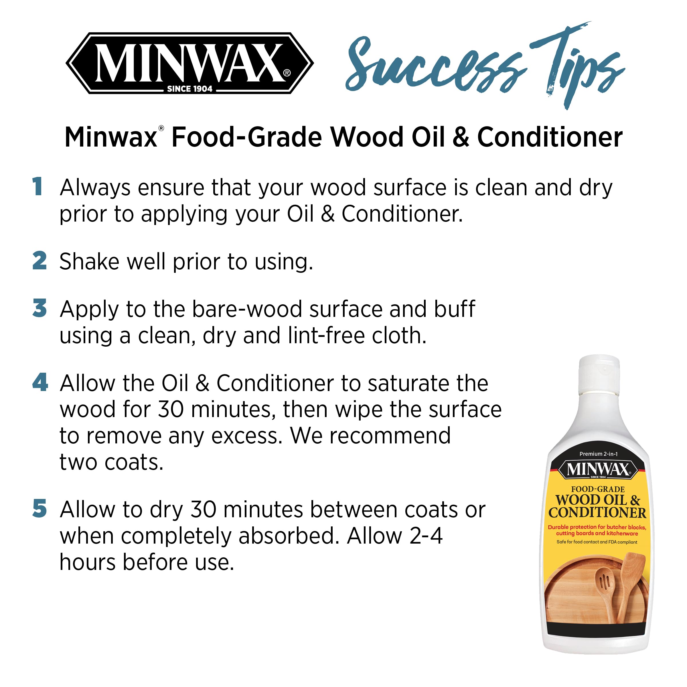 Minwax Food-Grade Wood Oil & Conditioner, 12 fl. oz. - Image 4